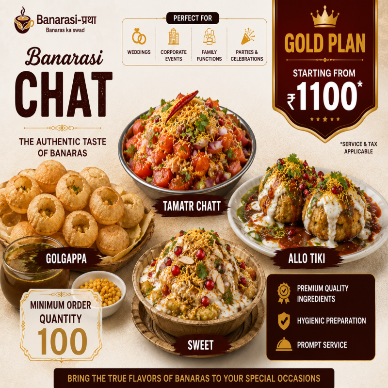 Banarasi Chat Gold Plan Catering | Starting From ₹1100 | Banarasi Pratha